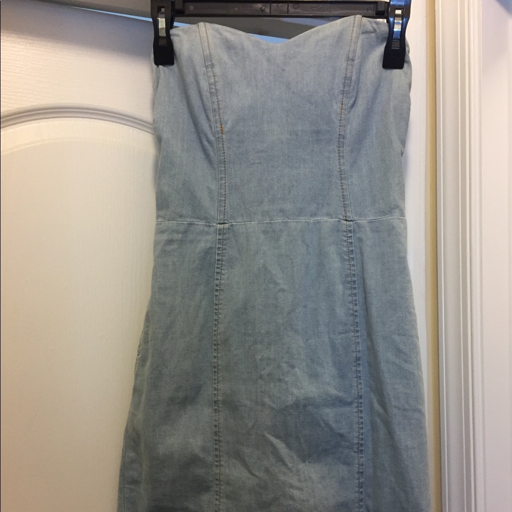 Light jean bustier dress